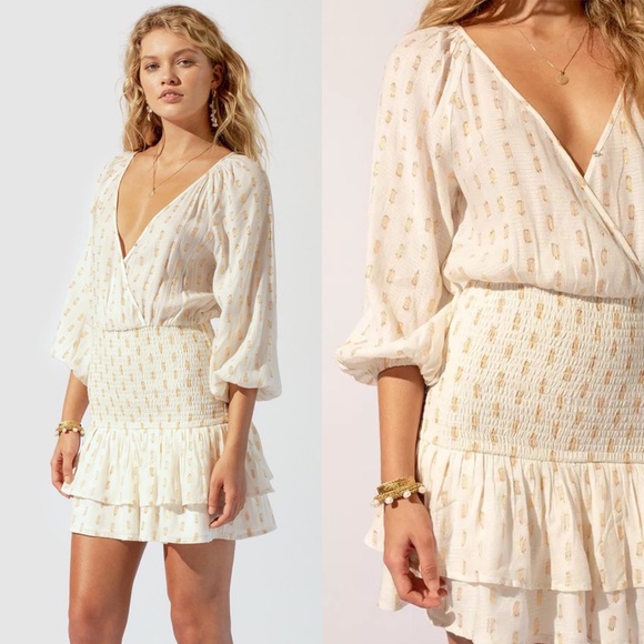 $270 revolve smocked SUBOO drop waist tiered mini dress - Picture 7 of 16
